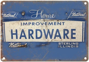 Porcelain Look National Home Improvement Hardware 12" x 9" Retro Look Metal Sign - Picture 1 of 1