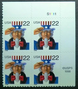 3259 MNH 1998 22c Uncle Sam PB salute Sam Wilson Troy New York patriotic icons - Picture 1 of 1