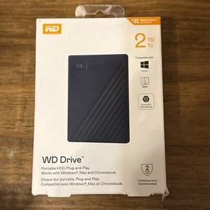 WD 2TB Portable HDD for Windows, Mac and Chromebook - Factory Sealed Retail Box - Afbeelding 1 van 6