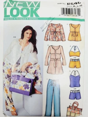New Look 6246 Misses Beach Wear Tie front pants halter top shorts bag pattern - Image 1 of 3