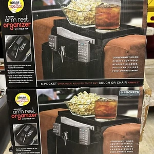Pocket Sofa Arm Rest Organizer Caddy Couch Tray Remote Control Holder Set Of 2. - Picture 1 of 9