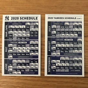 New York Yankees SGA 2020 Pocket Schedule Wallet Card Calendar Set Of 5 MLB - Picture 1 of 1