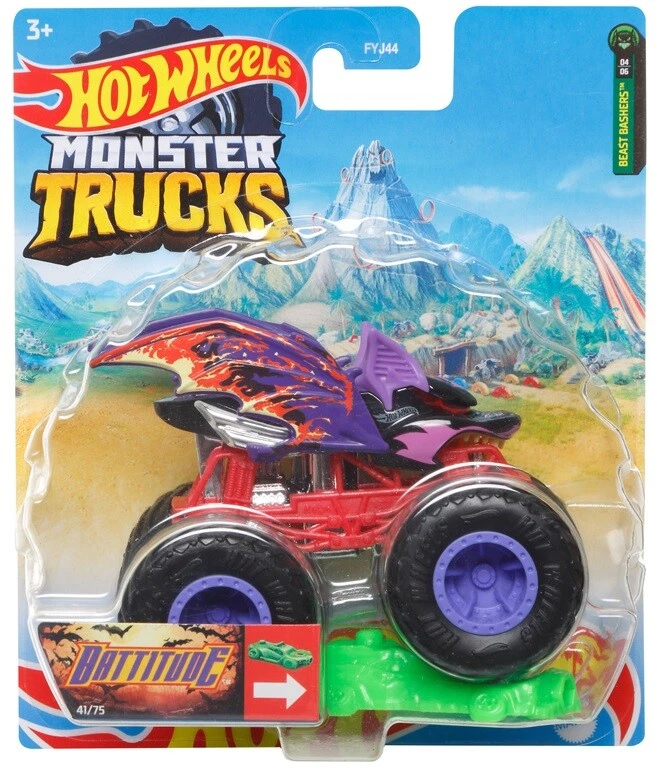 HOT WHEELS - MATTEL BATTITUDE - Beast Bashers Monster Trucks Hot Wheels Mattel Auto Die-cast 1:64
