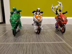 Power Rangers Jungle Fury - 3 Figures and Bikes Set - Picture 1 of 7