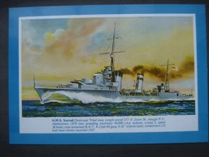 Unused J Salmon Colour Post Card H.M.S. Somali - Picture 1 of 2