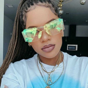 Women Sunglasses Designer Luxury Fashion Metal Rivet Square Outdoor Glasses - Picture 1 of 29