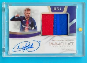 2018-19 Immaculate Paris Saint-Germain Neymar Patch Auto 9/15 SP - Picture 1 of 2