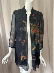 Cárdigan Top Estampado Citron Santa Monica Manga 3/4 Talla M Excelente - Imagen 1 de 10