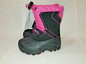NEW Toddler girls black/pink Totes "JoJo" Winter Snow Boots  - Picture 1 of 3