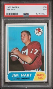 1968 TOPPS FOOTBALL #60 JIM HART, PSA 7 NM (ST. LOUIS CARDINALS) ROOKIE CARD - Bild 1 von 2