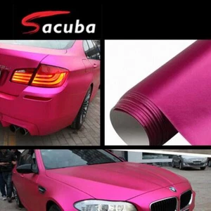 1.5M x 2M Icy Metallic DARK PINK Car Vinyl Wrap Air Bubble Free Decal Sticker - Foto 1 di 4