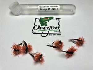 Steelhead Hammer Orange #8, 6 fly. FREE shipping on All Additional items! - Picture 1 of 5