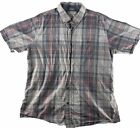 Weatherproof Vintage Shirt Mens Xl Washable Cotton Plaid Short Sleeve Button Euc