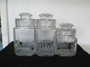Vintage Koeze's Glass Apothecary 3 Jar Canisters, Great Condition - Picture 1 of 8