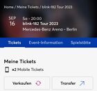 Blink 182 2x Tickets Berlin 16.09 Front GA 