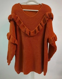 Women Italian Knit Oversized Sweater Jumper One Size Italy Made Casual Plus Size - Picture 1 of 9