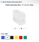 12 Pack NEW Uline S-13536C Clear Plastic Stackable Storage Bin 11 x 4 x 4'