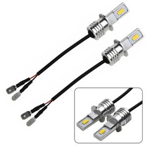 2x DC 12V-24V H3 CSP LED Fog Light Bulbs Conversion Kit 80W 2000LM 3000K Yellow - Picture 1 of 12