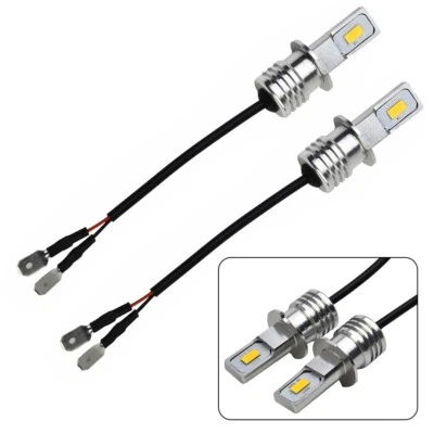 2x DC 12V-24V H3 CSP LED Fog Light Bulbs Conversion Kit 80W 2000LM 3000K Yellow - Image 1 of 4