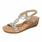 Summer Women Platform High Wedge Rhinestone Bling Slide Flip Flops Sandals Shoes