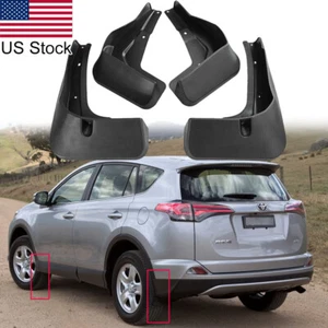 4x Black Front Rear Splash Guards Mud Flaps Fender For 2016-2018 Toyota RAV4 - Picture 1 of 11