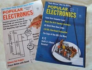 2 Vintage 1965 Popular Electronics Magazines January and April Neon Glow Lamps - Picture 1 of 9