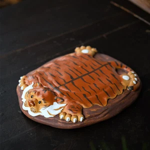 Handmade Tiger Carved Tea Tray Yixing Zisha Duan Clay Holder Mat For Tea Pot New - Picture 1 of 11