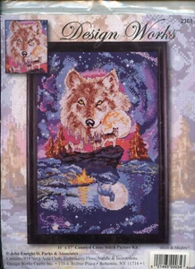 Design Works - HIGH & MIGHTY - Wolves, Moon - Counted Cross Stitch Kit - NEU - Bild 1 von 2