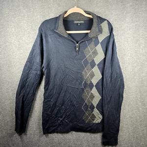 Suéter Pullover Tricots St. Raphael Hombres L Lado Argyle Cuarto Cremallera Azul Marino - Imagen 1 de 11