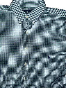 VTG Ralph Lauren Polo Shirt Mens XLT Tall Plaid Gingham Check Button Down Pony - Picture 1 of 5