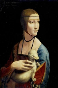 Leonardo Da Vinci - Lady with an Ermine - Museum Wall Art Poster / Canvas Print - Picture 1 of 5