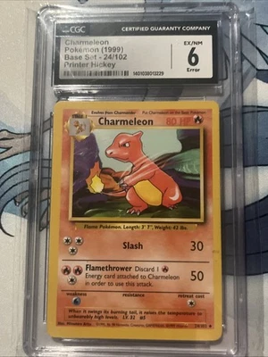 1999 Pokemon Game Base Set Unlimited Charmeleon ERROR  24/102 #24 CGC 6 - Image 1 of 2