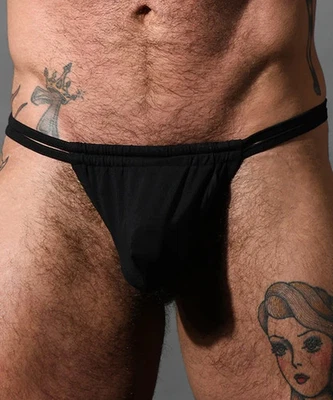 Модальные стринги Andrew Christian Happy с почти обнаженными — черные — большие — 93578 - Изображение 1 из 4