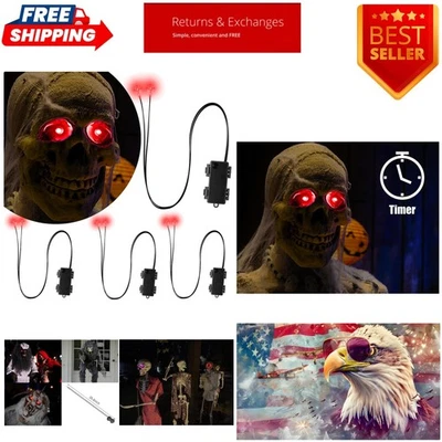 Eerie Red LED Glowing Eyes - Perfect 4 Pcs Set for Halloween Creativity - Image 1 of 4