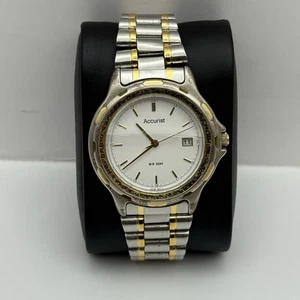 39mm Working Vintage Mens Accurist WR 50M Two Tone Date Dial Japan Quartz Watch - Picture 1 of 13