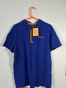 McLaren Shirt Mens Large Polo F1 Formula 1 Racing Team Blue Orange Adult XL NWT - Picture 1 of 4
