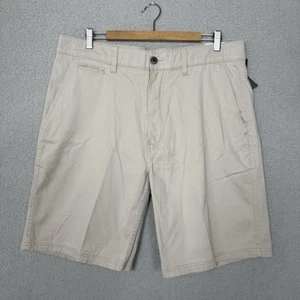 St John’s Bay Chino Shorts Men’s Size 36 x 10 Beige Flat Front Super Stretch NWT - Picture 1 of 9