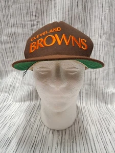 RARO cappello berretto vintage AJD CLEVELAND BROWNS NFL calcio marrone snapback - Foto 1 di 9