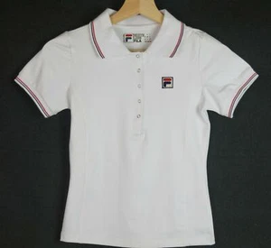 Neu authentisches Mädchen Sonia Fila Poloshirt Stretch Alter 10 Jahre bestickt weiß - Bild 1 von 3