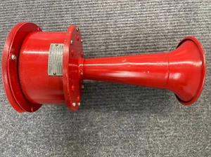 Rare Retro Vintage Faraday Fire Alarm Horn Buzzer 11V AC RED 121-0 - Picture 1 of 8