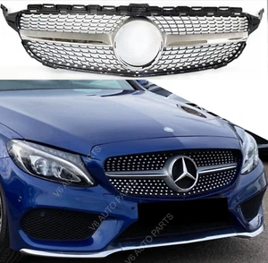 Radiador delantero parrilla diamante Mercedes Clase C W205 C200 C220 C250 C43 2015-2018 - Imagen 1 de 21