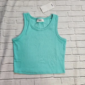 Jack & Jones Women's Jxfallon Rib Tank Top Aruba Blue Size L Sleeveless Casual - Picture 1 of 5