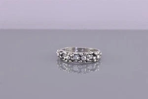 Anillo de plata de ley 925 con botones florales dimensionales de 5 mm talla: 5,5 - Imagen 1 de 8