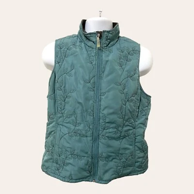 Eddie Bauer Chaleco Cremallera Completa Chaqueta Aislante Para Mujer Talla L Azul Pequeño Defecto Foto 1 de 4