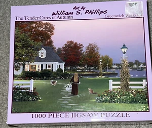"The Tender Cares of 🍂Autumn" 1000 puzzle 🧩 25x18 Bringing in 💐Flowers New 🆕 - Picture 1 of 14
