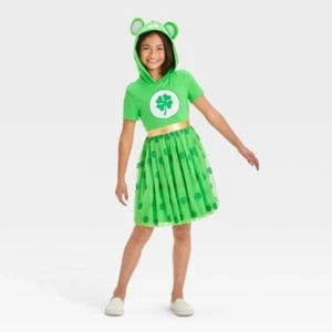 Care Bears Good Luck Bear Girls Tulle Dress Lucky Shamrock Size 14 - NEW - Picture 1 of 5