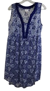 Knox Rose Women’s Blue White Floral Sheer Bohemian Dress Lining, Size M - Picture 1 of 14