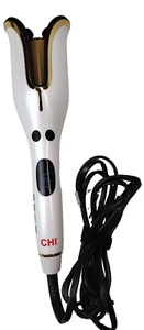 CHI Spin N Curl CA2318 - Rotating Curler 1” White/Gold, Ceramic - Picture 1 of 9