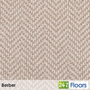 Berber Herringbone Pattern Loop Carpet Stain Resistant Feltback Lounge Hall - Picture 1 of 3