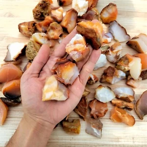 5PCS Raw Carnelian Stones Rough Crystal Mineral Rocks Specimen Decoration Gift - Picture 1 of 9